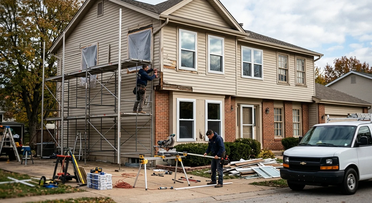 Two-story home with newly installed insulated windows correcting old drafts