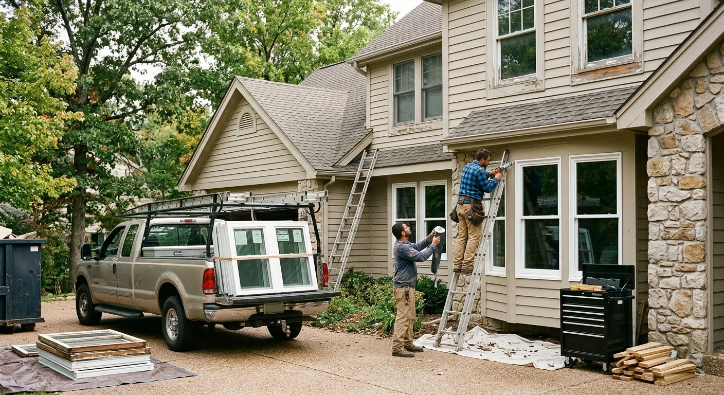 Whole house exterior after full energy efficient window replacement in Wildwood