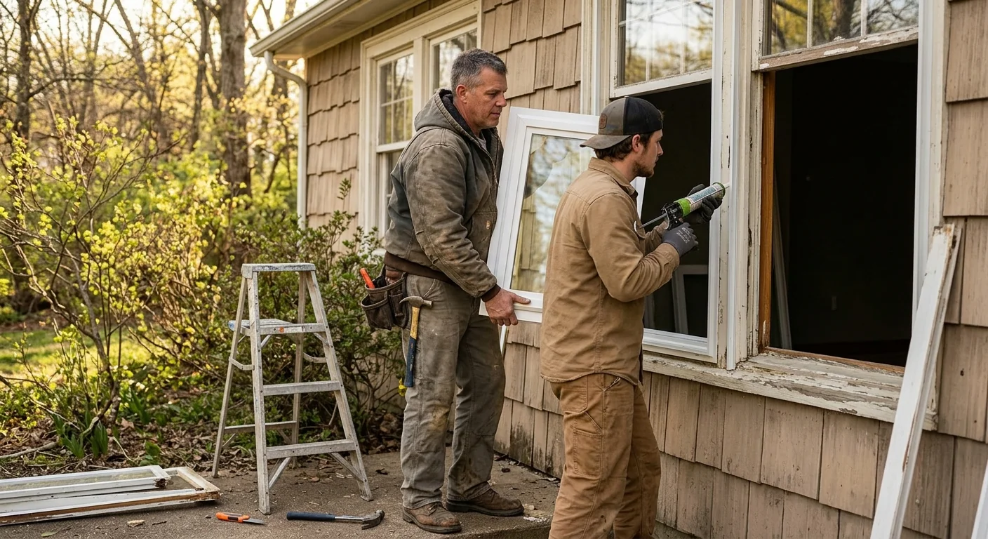 Sealed low-E window restored to tight condition