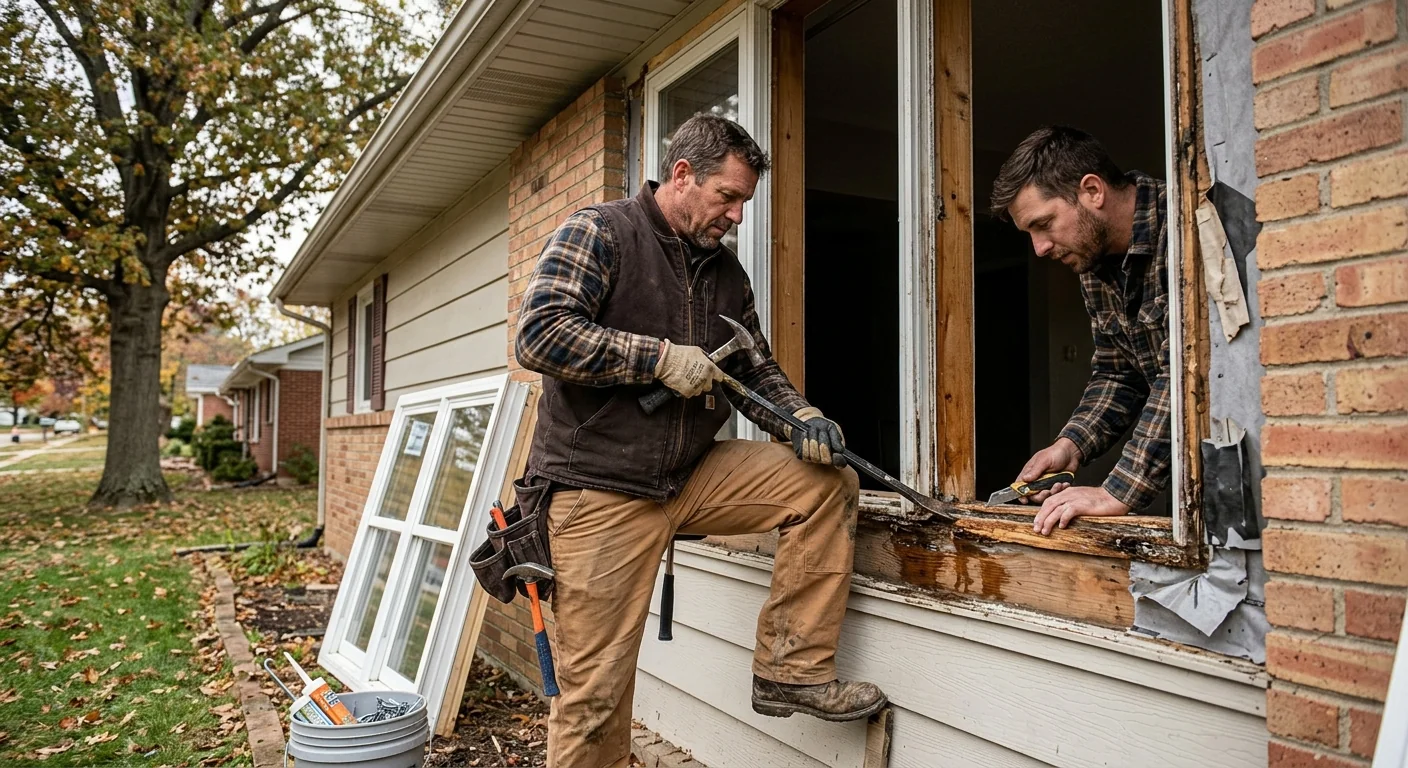 Installer setting a new sliding glass patio door in a Wildwood home