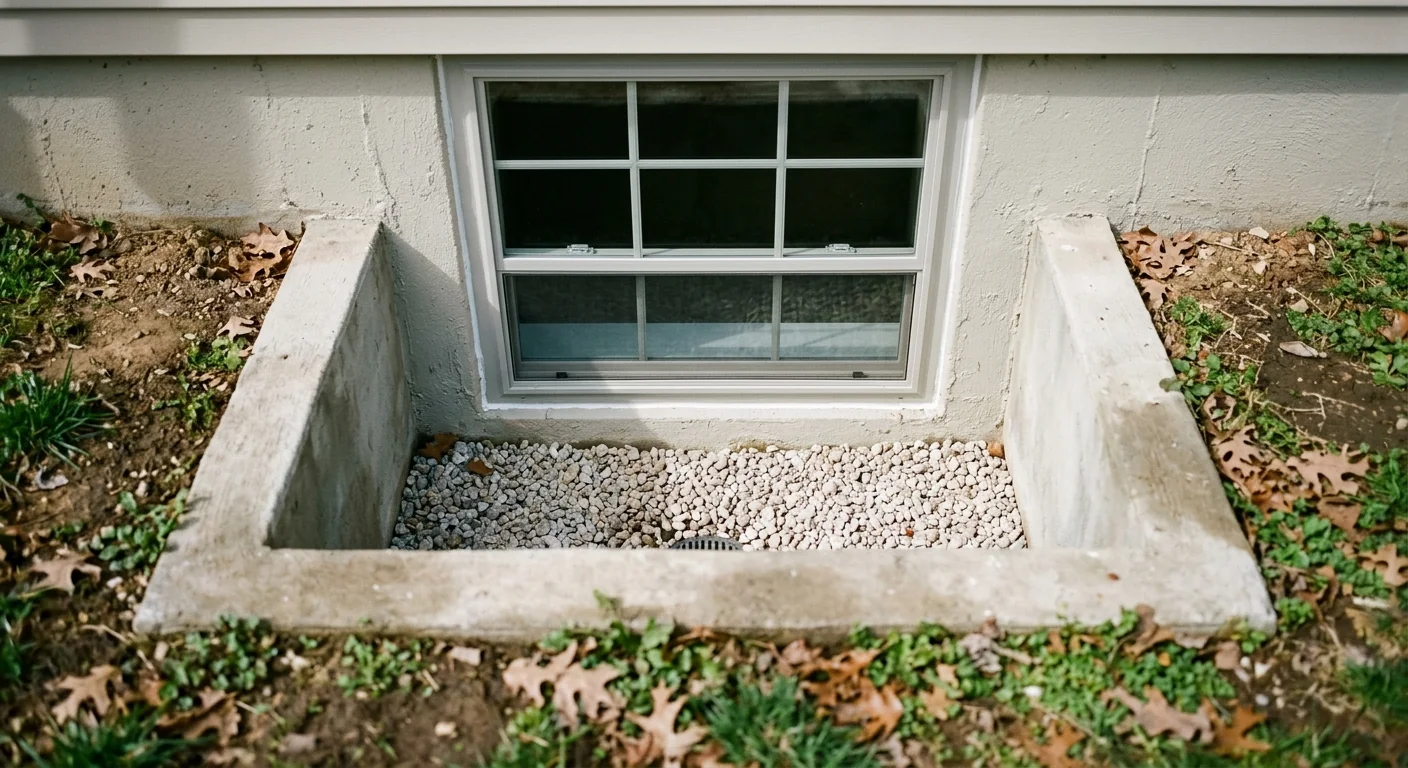 Basement egress window glass replaced on a Wildwood property exterior