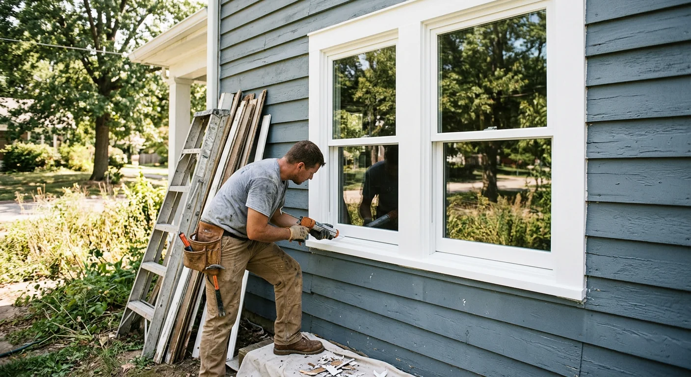 Fully restored residential window with clean glass and tight seals after repair